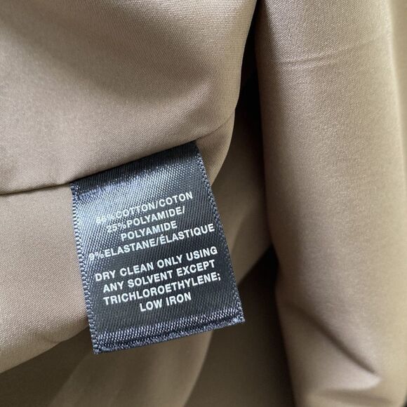 Lafayette 148 New York Bi-Stretch Sleeveless Fit & Flare Dress Olive Green 6P - Picture 9 of 9